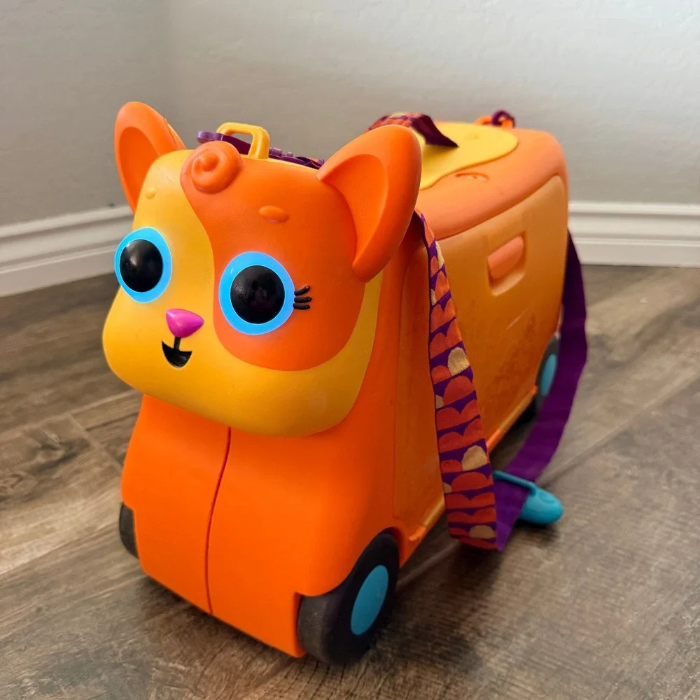 B.Toys Kids Gogo Cat Light Sound Ride-On Suitcase, Orange, OS